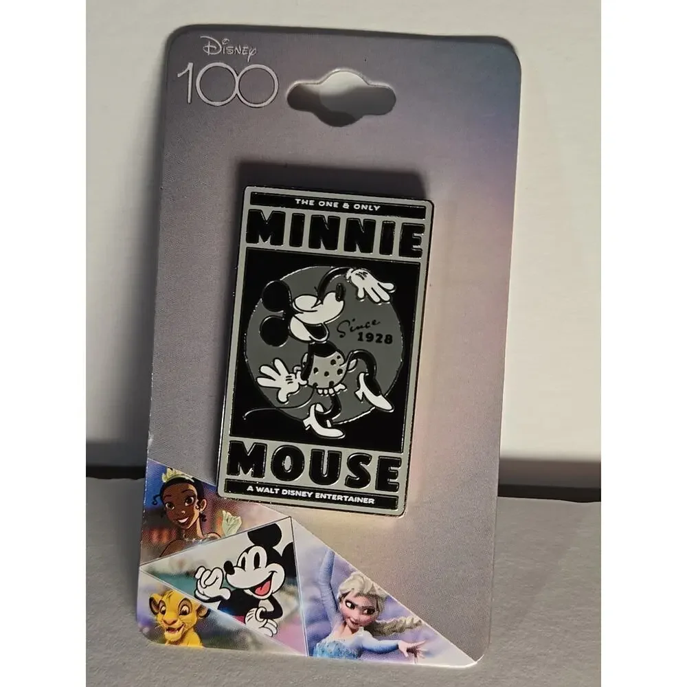 Minnie Mouse Metal Enamel Pin! NEW ON CARD! Loungefly Disney 100 Anniversary